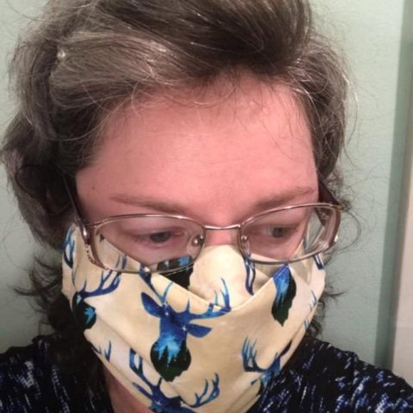 Dear Head Twilight on Gold Cotton mask w/polyp… - Picture 5 of 6